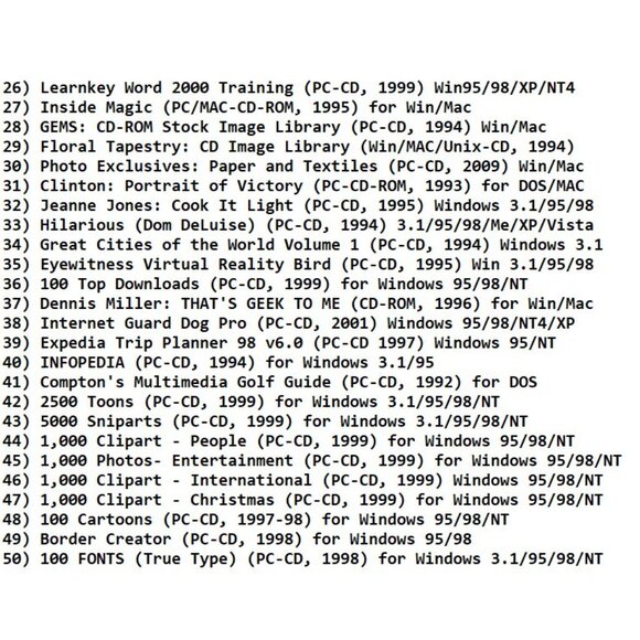 150 MISC CD-ROM LOT1,2&3 - PC Software Lot CLEARANCE -NEW or LIKE NEW in Sleeves - Picture 9 of 11